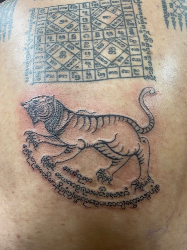 Tiger with magic square on back